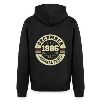 Légendes Anniversaire Décembre 1986 Naissance Cadeau - Veste à capuche bio Premium Unisexe - noir - Dos - Nico (187cm)