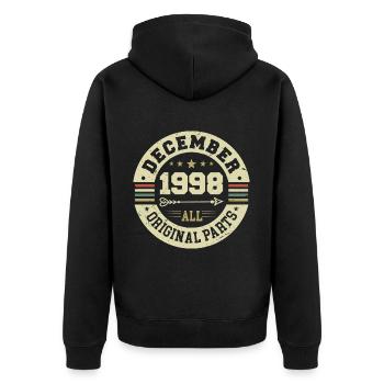 Legends Birthday December 1998 Born Gift - Unisex Premium Organic Zip Hoodie - black - Back - Nico (187cm)