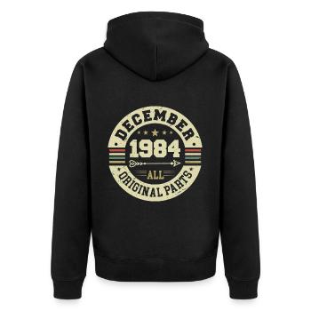 Légendes Anniversaire Décembre 1984 Naissance Cadeau - Veste à capuche bio Premium Unisexe - noir - Dos - Nico (187cm)