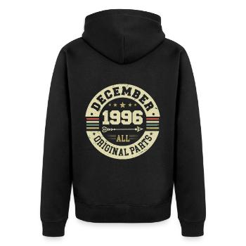 Légendes Anniversaire Décembre 1996 Naissance Cadeau - Veste à capuche bio Premium Unisexe - noir - Dos - Nico (187cm)