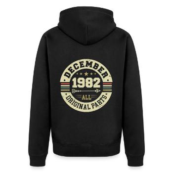 Légendes Anniversaire Décembre 1982 Naissance Cadeau - Veste à capuche bio Premium Unisexe - noir - Dos - Nico (187cm)
