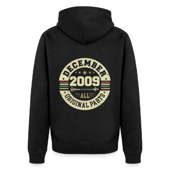 Légendes Anniversaire Décembre 2009 Naissance Cadeau - Veste à capuche bio Premium Unisexe - noir - Dos - Nico (187cm)