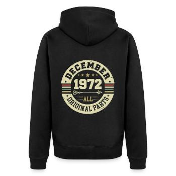 Légendes Anniversaire Décembre 1972 Naissance Cadeau - Veste à capuche bio Premium Unisexe - noir - Dos - Nico (187cm)