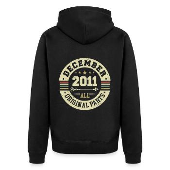 Légendes Anniversaire Décembre 2011 Naissance Cadeau - Veste à capuche bio Premium Unisexe - noir - Dos - Nico (187cm)