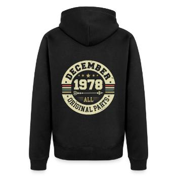 Légendes Anniversaire Décembre 1978 Naissance Cadeau - Veste à capuche bio Premium Unisexe - noir - Dos - Nico (187cm)