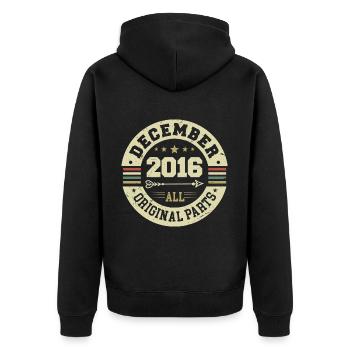 Légendes Anniversaire Décembre 2016 Naissance Cadeau - Veste à capuche bio Premium Unisexe - noir - Dos - Nico (187cm)