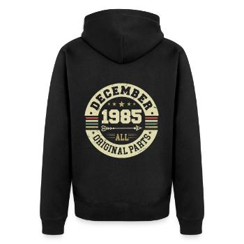 Legends Birthday December 1985 Born Gift - Unisex Premium Organic Zip Hoodie - black - Back - Nico (187cm)