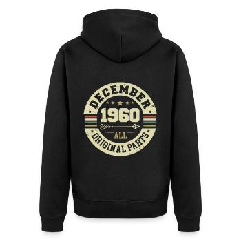 Légendes Anniversaire Décembre 1960 Né Cadeau - Veste à capuche bio Premium Unisexe - noir - Dos - Nico (187cm)