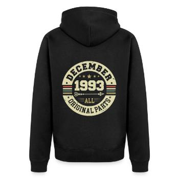 Légendes Anniversaire Décembre 1993 Naissance Cadeau - Veste à capuche bio Premium Unisexe - noir - Dos - Nico (187cm)