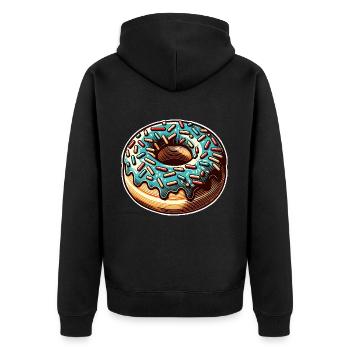 Doughnut - Unisex Premium Organic Zip Hoodie - black - Back - Nico (187cm)
