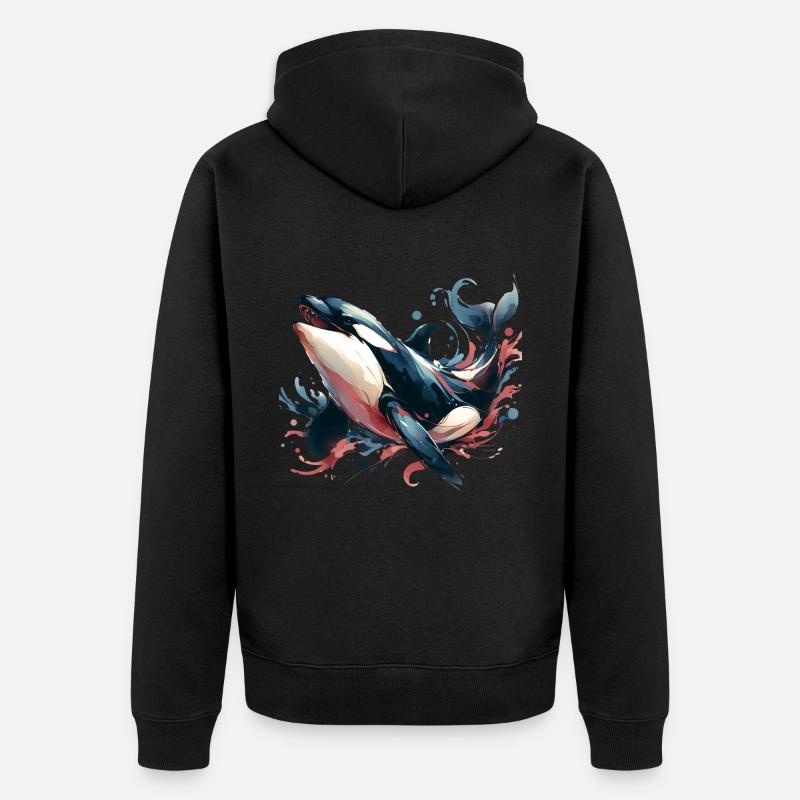 Orque Épaulard - Veste à capuche bio Premium Unisexe - noir