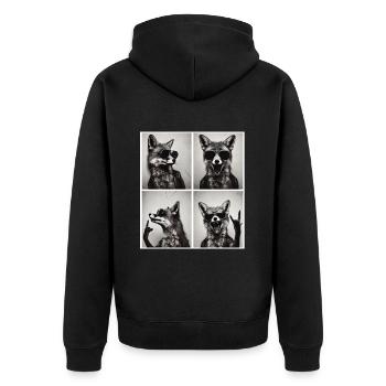 Renard à bascule avec lunettes de soleil – Cool & Wild - Veste à capuche bio Premium Unisexe - noir - Dos - Nico (187cm)