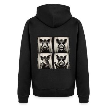 Sanglier avec lunettes de soleil – style rocker - Veste à capuche bio Premium Unisexe - noir - Dos - Nico (187cm)