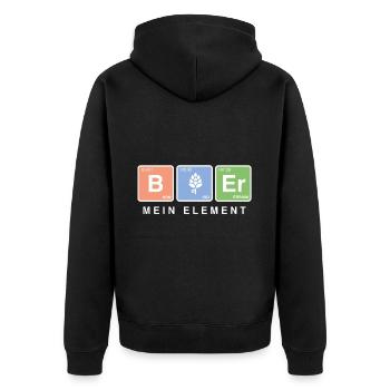 Elementar Bier – Chemie trifft auf Biergenuss - Unisex Premium Bio Zip Hoodie - Schwarz - Hinten - Nico (187cm)
