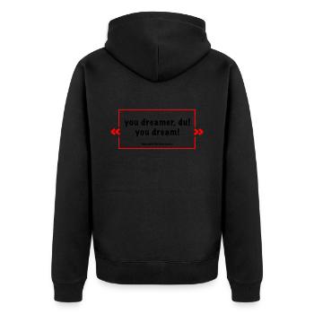 you dreamer du - culte disant MB - Veste à capuche bio Premium Unisexe - noir - Dos - Nico (187cm)