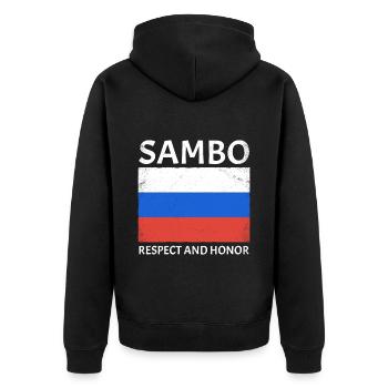Lutte Sambo - Veste à capuche bio Premium Unisexe - noir - Dos - Nico (187cm)