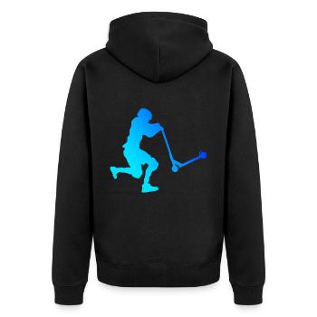 Scooter Stunt Stunt Roller Stunt Scooter - Unisex Premium Bio Zip Hoodie - Schwarz - Hinten - Nico (187cm)