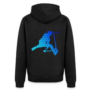 Pedal Scooter Stunt Roller Scooter Stunt Scooter - Unisex Premium Organic Zip Hoodie - black - Back - Nico (187cm)