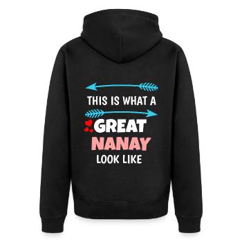 Philippines Filipino Nanay Nana Grandma I Cadeau - Veste à capuche bio Premium Unisexe - noir - Dos - Nico (187cm)