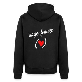 j'aime ma sage femme - Veste à capuche bio Premium Unisexe - noir - Dos - Nico (187cm)
