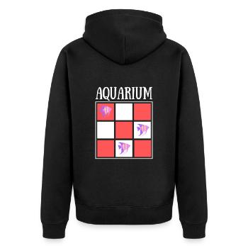 AQUARIUM - POISSONS - ROUGE ET BLANC - Veste à capuche bio Premium Unisexe - noir - Dos - Nico (187cm)