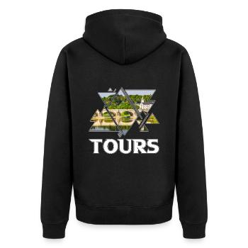 Tours France City Skyline Accueil Amour - Veste à capuche bio Premium Unisexe - noir - Dos - Nico (187cm)