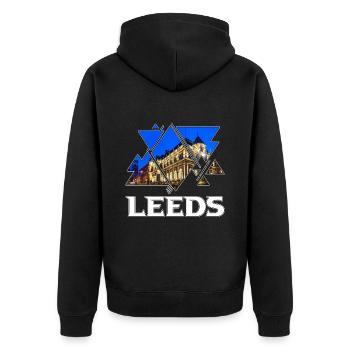 Leeds Angleterre UK City Skyline Accueil Amour - Veste à capuche bio Premium Unisexe - noir - Dos - Nico (187cm)