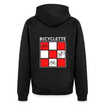VÉLO CARRÉS ROUGE BLANC - Veste à capuche bio Premium Unisexe - noir - Dos - Nico (187cm)