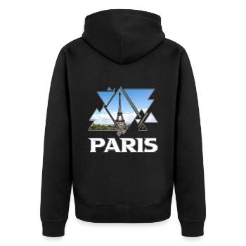 Paris France City Skyline Tour Eiffel Vacances - Veste à capuche bio Premium Unisexe - noir - Dos - Nico (187cm)