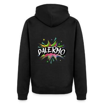 Palermo Italy City Pop Art Comic Art Skyline - Unisex Premium Organic Zip Hoodie - black - Back - Nico (187cm)