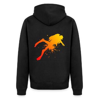 Plongée Libre Plongée Plongée Homme Plongeur Hommes - Veste à capuche bio Premium Unisexe - noir - Dos - Nico (187cm)