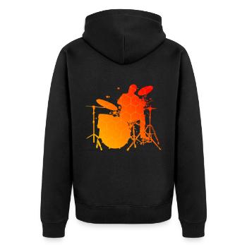 Batteur Batteur Drum Kit Femmes Hommes - Veste à capuche bio Premium Unisexe - noir - Dos - Nico (187cm)