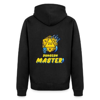 D20 Aventures JDR Maître du Jeu - Veste à capuche bio Premium Unisexe - noir - Dos - Nico (187cm)