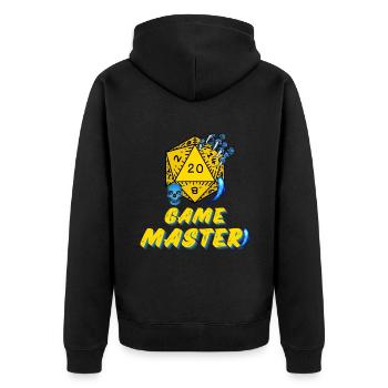 D20 Adventures Spielleiter RPG - Unisex Premium Bio Zip Hoodie - Schwarz - Hinten - Nico (187cm)