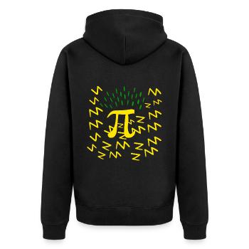 Pi éclairs d'énergies Maths Ingénieur Science - Veste à capuche bio Premium Unisexe - noir - Dos - Nico (187cm)