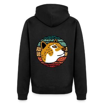 Jaguar - Unisex Premium Bio Zip Hoodie - Schwarz - Hinten - Nico (187cm)