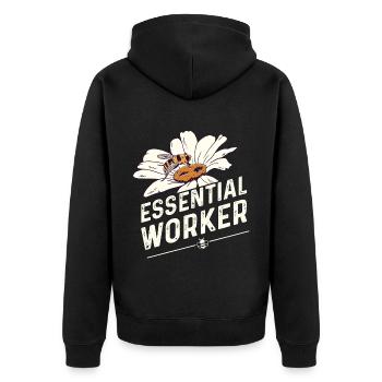 Essential Worker Funny Beekeeper Beekeeping Honey - Unisex Premium Bio Zip Hoodie - Schwarz - Hinten - Nico (187cm)
