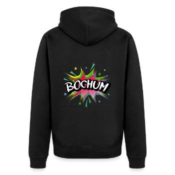 Bochum Germany City Pop Art Comic Art - Unisex Premium Organic Zip Hoodie - black - Back - Nico (187cm)
