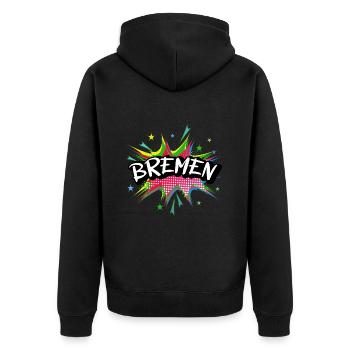 Bremen Germany City Pop Art Comic Art - Unisex Premium Organic Zip Hoodie - black - Back - Nico (187cm)