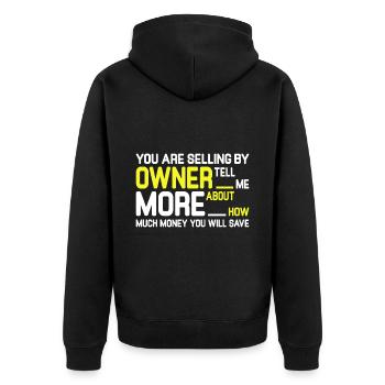 Immobilienmakler Makler Beruf Immobilien - Unisex Premium Bio Zip Hoodie - Schwarz - Hinten - Nico (187cm)