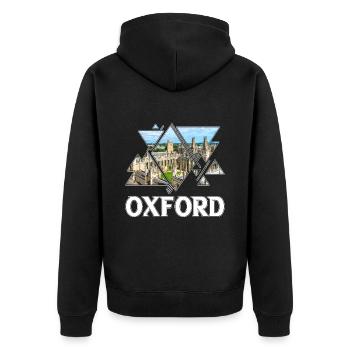 Oxford Angleterre UK City Skyline Accueil Amour - Veste à capuche bio Premium Unisexe - noir - Dos - Nico (187cm)