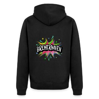 Bremerhaven Germany City Pop Art Comic Art - Unisex Premium Organic Zip Hoodie - black - Back - Nico (187cm)