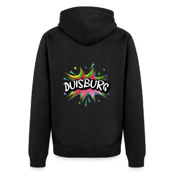 Duisburg Germany City Pop Art Comic Art - Unisex Premium Organic Zip Hoodie - black - Back - Nico (187cm)
