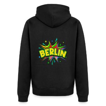 Berlin Germany City Pop Art Comic Art - Unisex Premium Organic Zip Hoodie - black - Back - Nico (187cm)