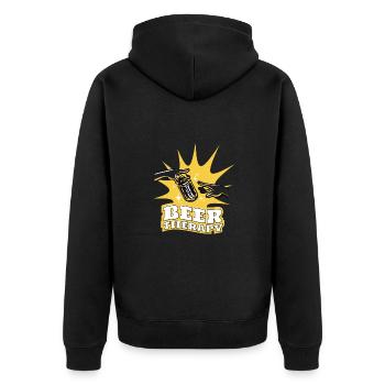 Bière - Thérapie par la bière - Veste à capuche bio Premium Unisexe - noir - Dos - Nico (187cm)