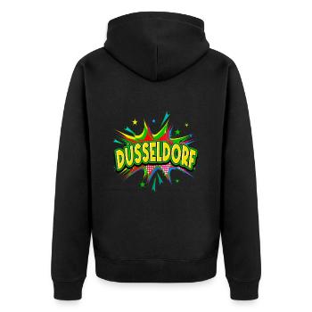 Dusseldorf Germany City Pop Art Comic Art - Unisex Premium Organic Zip Hoodie - black - Back - Nico (187cm)
