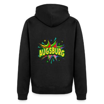 Augsburg Germany City Pop Art Comic Art - Unisex Premium Organic Zip Hoodie - black - Back - Nico (187cm)