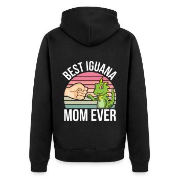 Iguana Pets | Reptiles Reptile Animals Gift - Unisex Premium Organic Zip Hoodie - black - Back - Nico (187cm)
