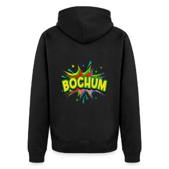 Bochum Allemagne Ville Pop Art Bande dessinée - Veste à capuche bio Premium Unisexe - noir - Dos - Nico (187cm)
