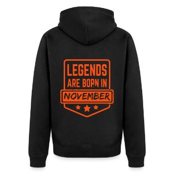 Legends are born in November - Veste à capuche bio Premium Unisexe - noir - Dos - Nico (187cm)